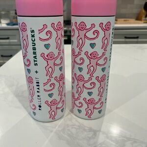 Starbucks x Roller Rabbit Pink and White Tumbler, Limited Edition, 2 available!